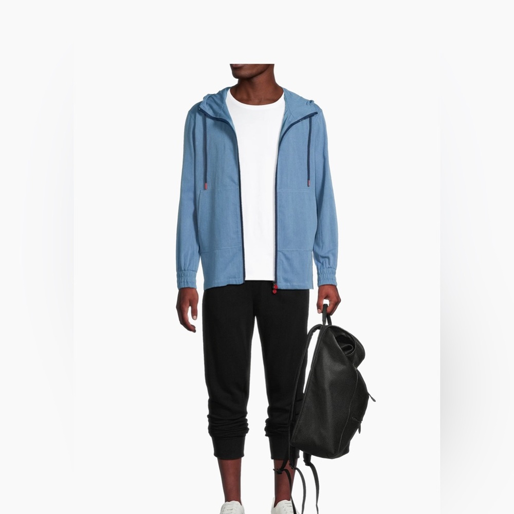 $795 Kiton

Chambray Zip-Front Hoodie size L